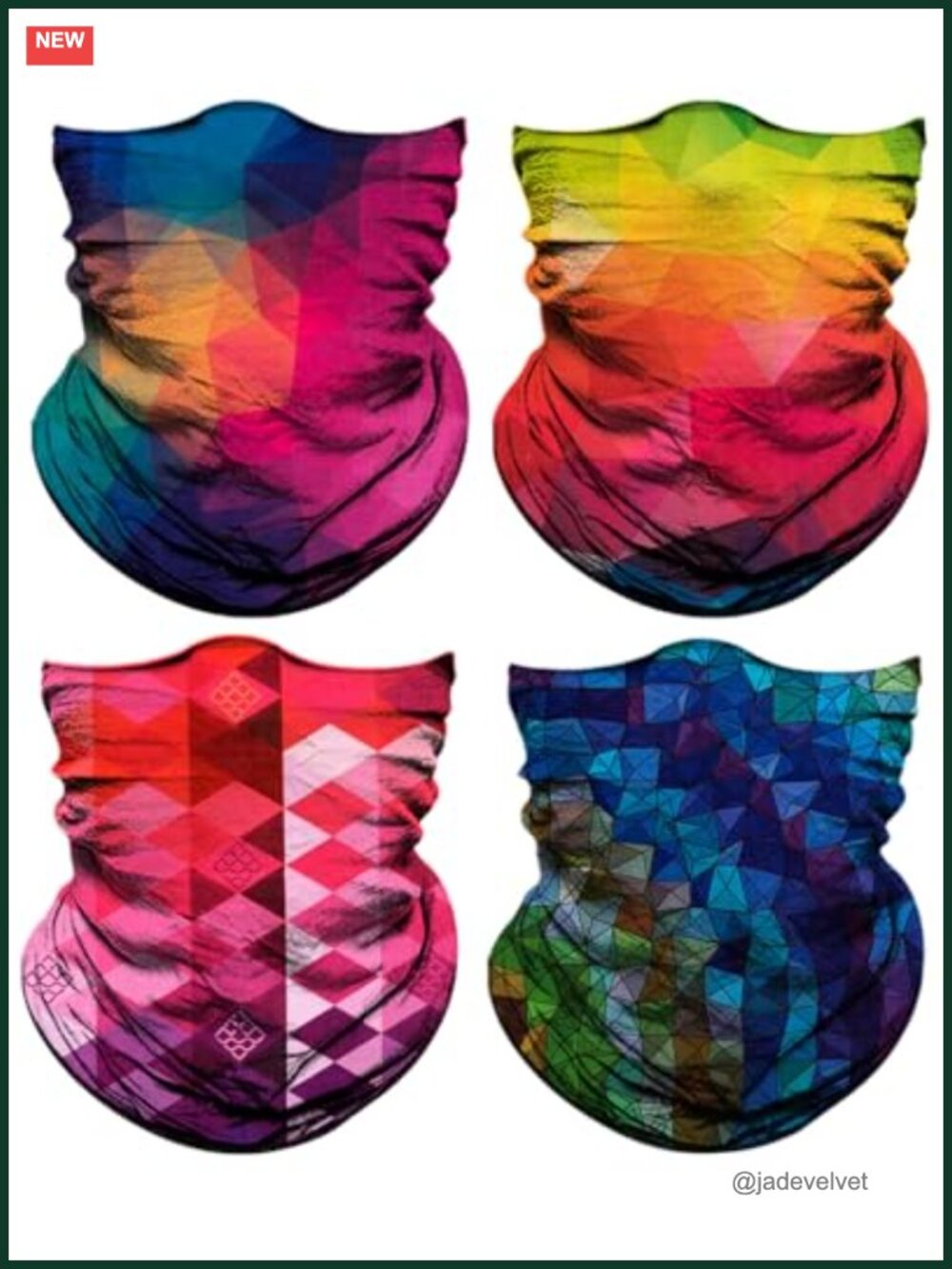 4 Pack Neck Gaiters - Breathable Microfiber Face Mask Headwrap
